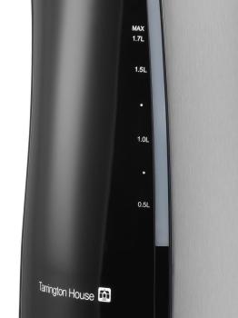 Tarrington House Wasserkocher WK2217DS, 22,5 x 15,7 x 23,4 cm, 1,7 l, 2200 W, schwarz / silber